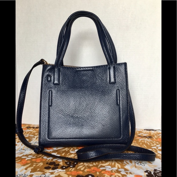Banana Republic Handbags - Banana Republic Blue Leather & Suede Hand Bag